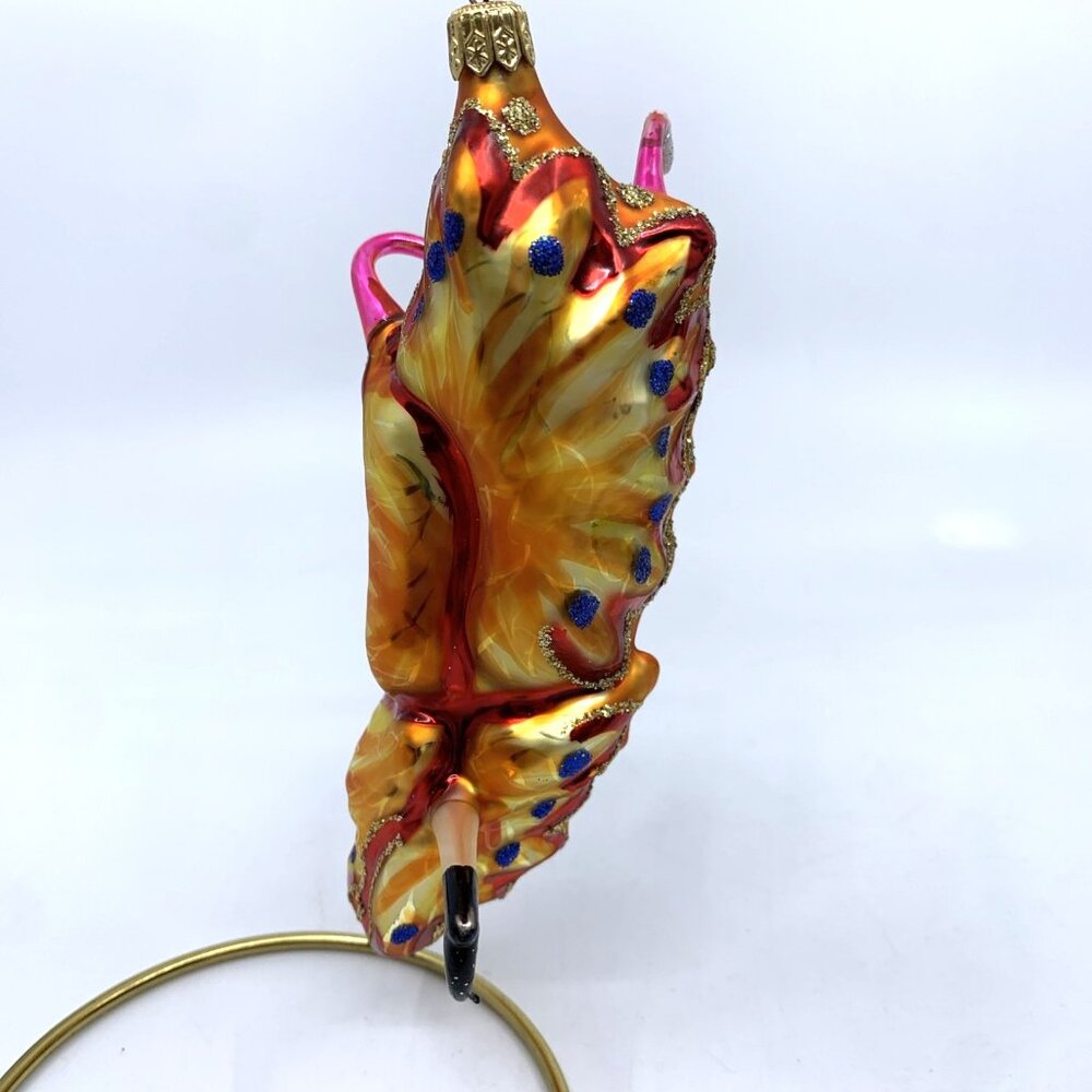 Vintage Whitehurst 6" Art Glass Butterfly Lady Dancer Cocoon Ornament Handblown - Picture 9 of 13